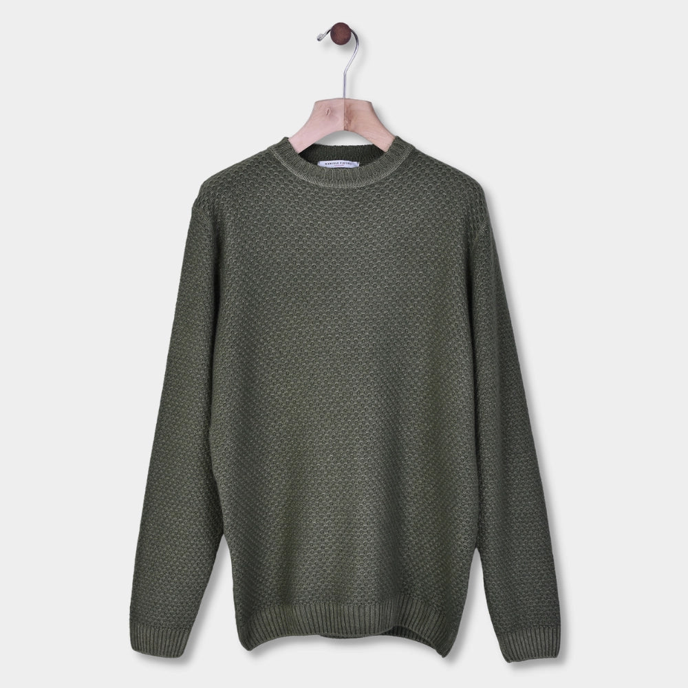 Garment Dyed Sweater Crewneck - Green - Hugo Sthlm