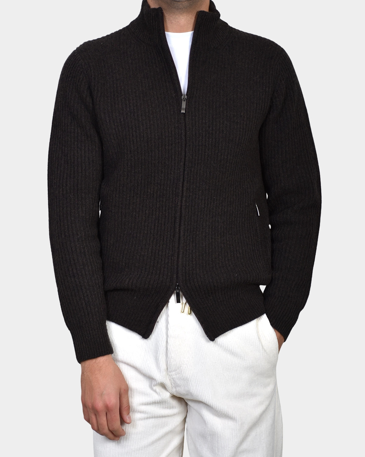 Giacca Full Zip Mag Inglese - Antracite/ Brown - Hugo Sthlm