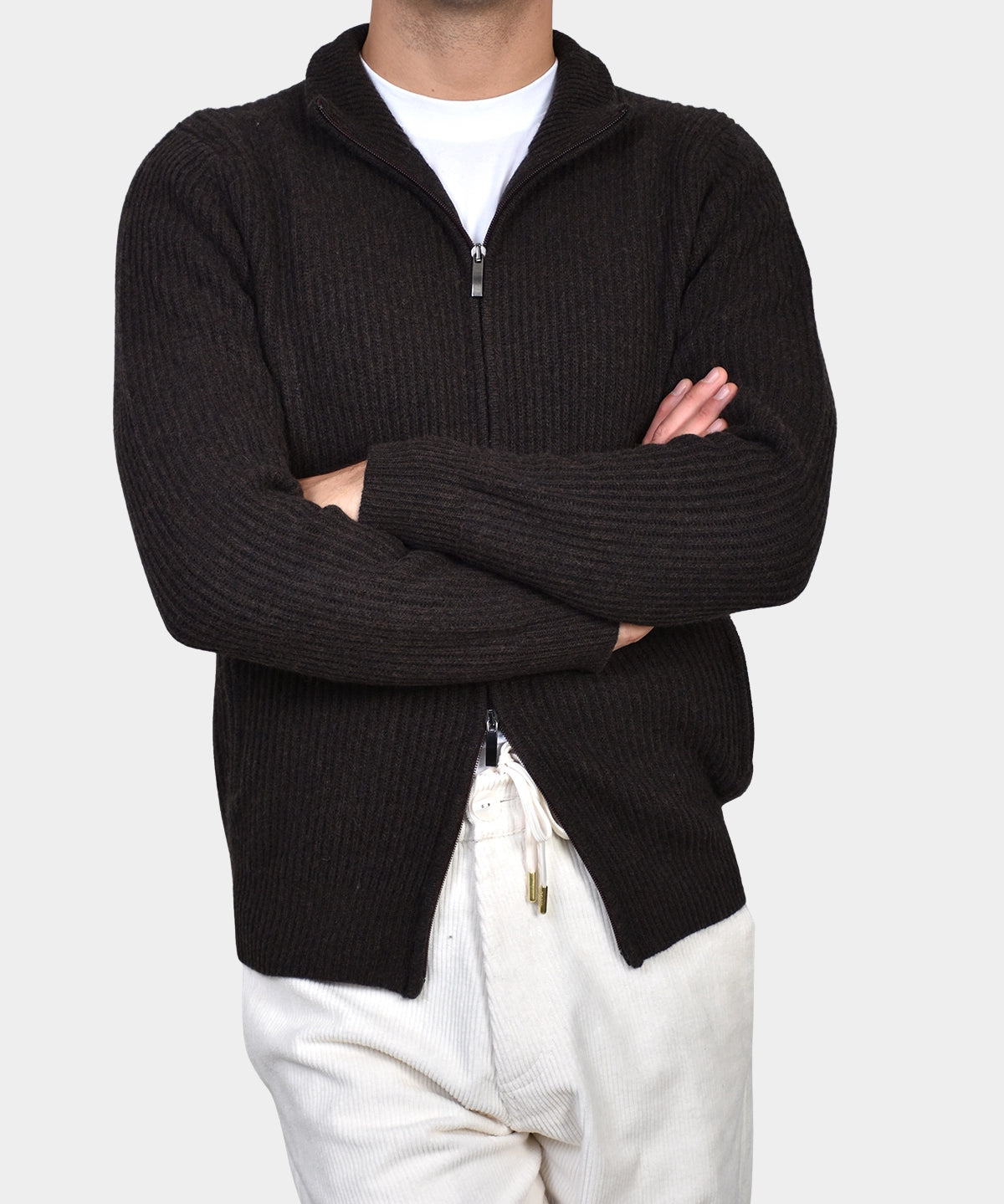 Giacca Full Zip Mag Inglese - Antracite/ Brown - Hugo Sthlm