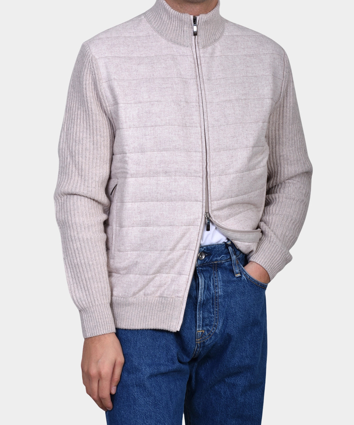 Giacca Zip Wool/Cash Blend - Beige - Hugo Sthlm