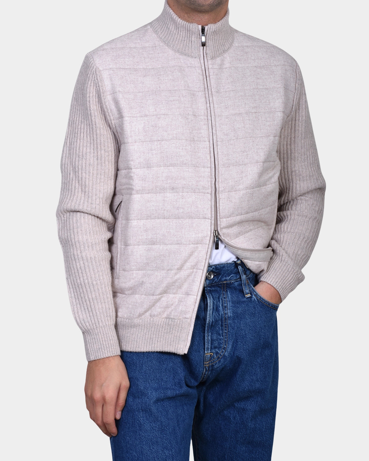 Giacca Zip Wool/Cash Blend - Beige - Hugo Sthlm