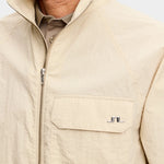 Gian Crinkle Zip Overshirt - Moonbeam - Hugo Sthlm