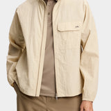 Gian Crinkle Zip Overshirt - Moonbeam - Hugo Sthlm