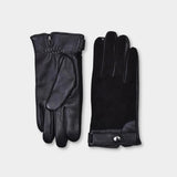 Glove Suede Deerskin Button - Black - Hugo Sthlm
