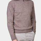 Halfzip High Neck Wool - Beige