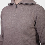 Halfzip High Neck Wool - Beige