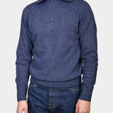 Halfzip High Neck Wool - Denim