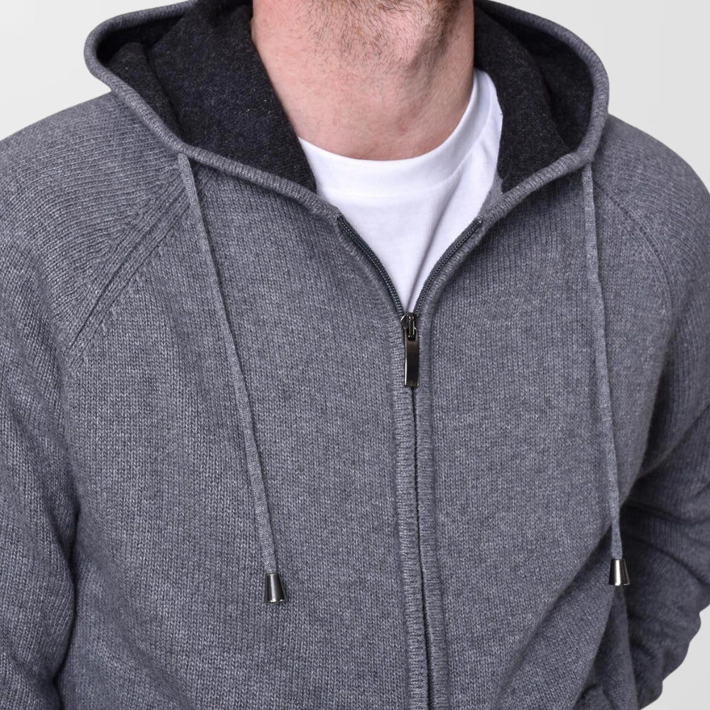 Hooded Zip Sweater - Dark Grey - Hugo Sthlm