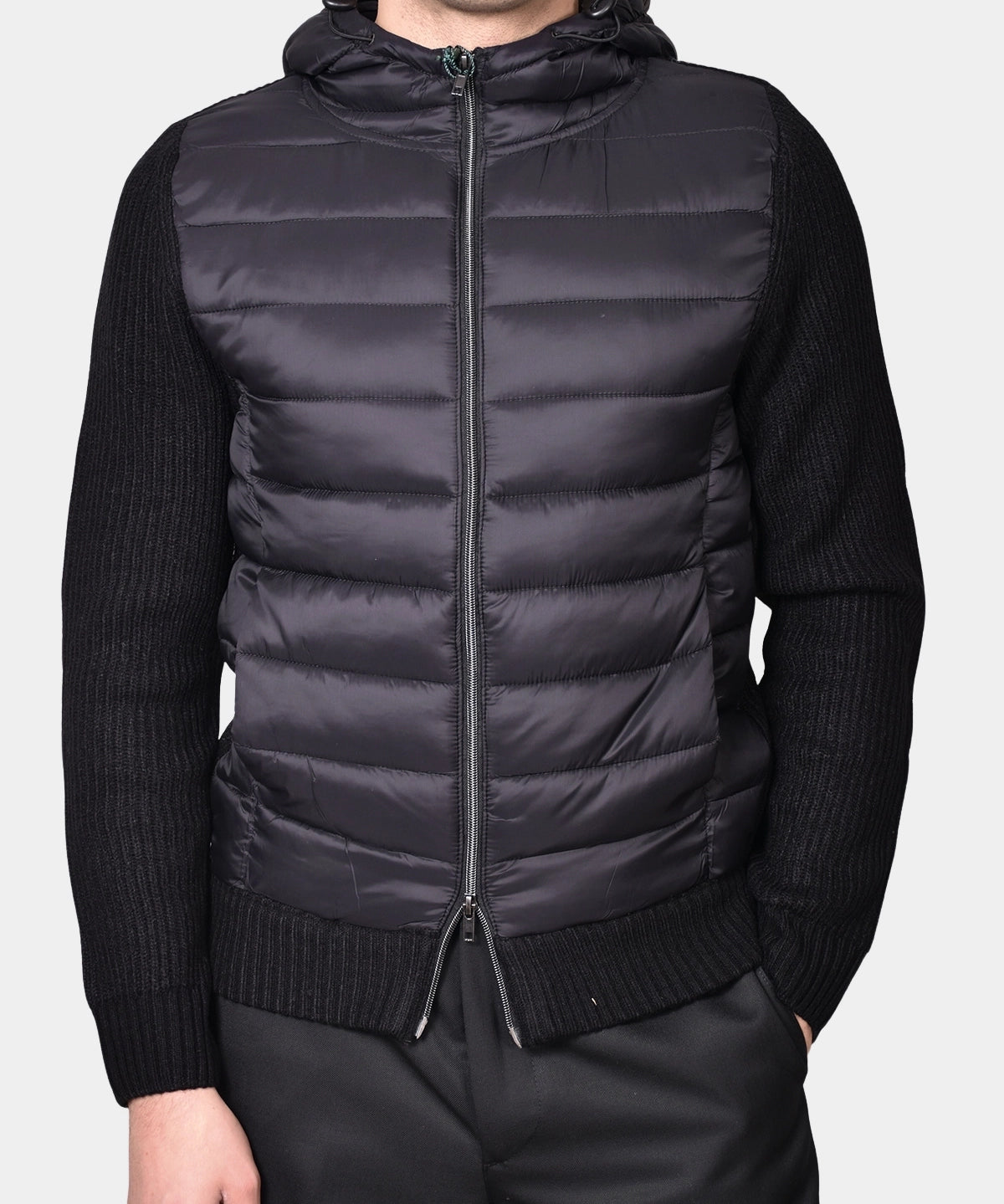 Hoodie Zip Wool/Nylon - Black - Hugo Sthlm