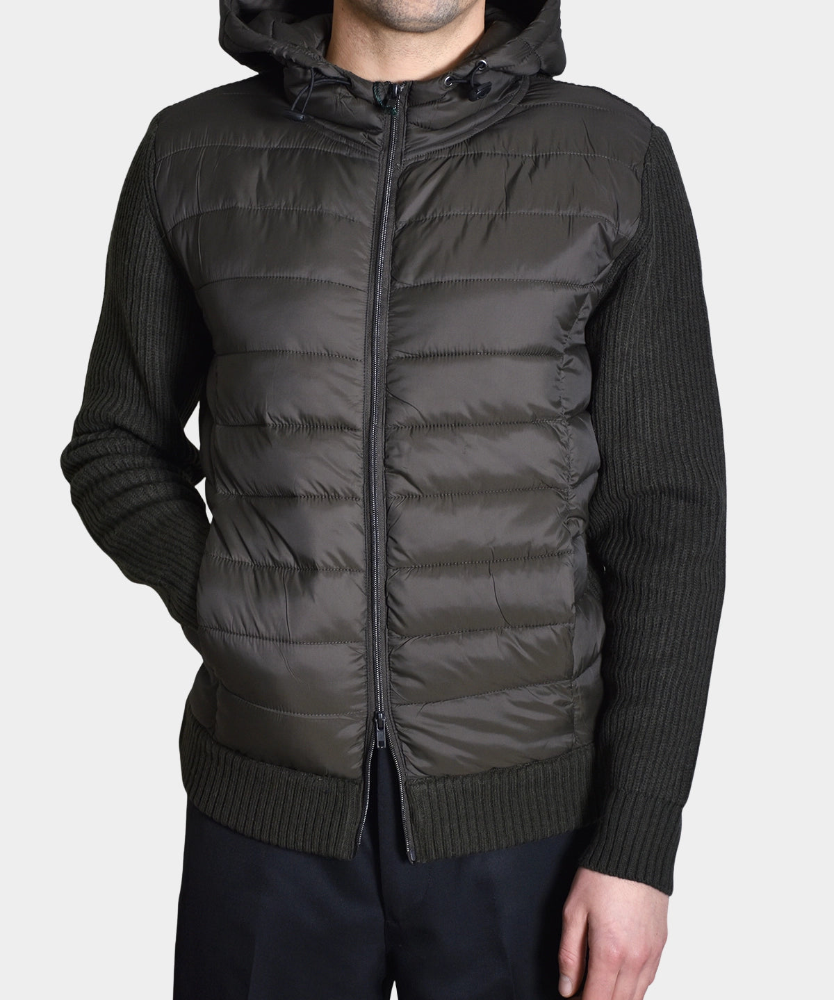 Hoodie Zip Wool/Nylon - Dark Army Green - Hugo Sthlm