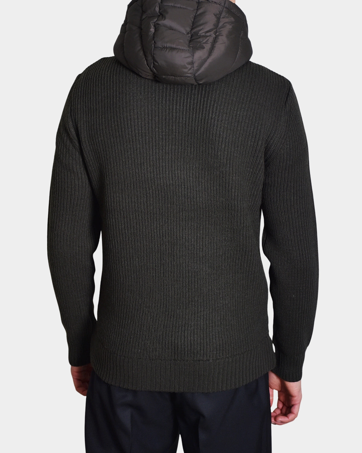 Hoodie Zip Wool/Nylon - Dark Army Green - Hugo Sthlm