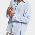 Hooper Cotton Crinkle Shirt - Light Blue - Hugo Sthlm