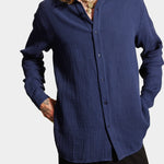 Hooper Cotton Crinkle Shirt - Total Eclips - Hugo Sthlm