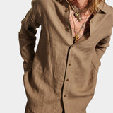 Hooper Linen Shirt - Taupe - Hugo Sthlm