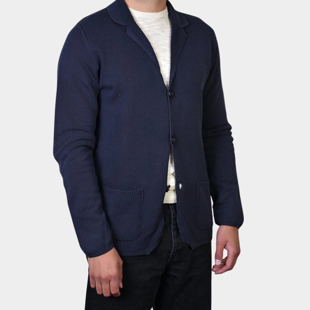 Jacket Cardigan Knitted - Navy - Hugo Sthlm