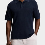 Jacques Structure Knit Polo - JL Navy - Hugo Sthlm