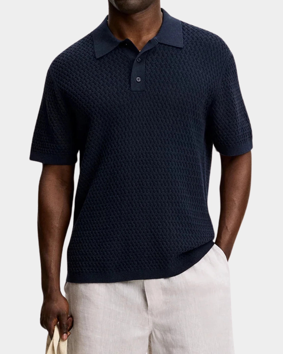 Jacques Structure Knit Polo - JL Navy - Hugo Sthlm