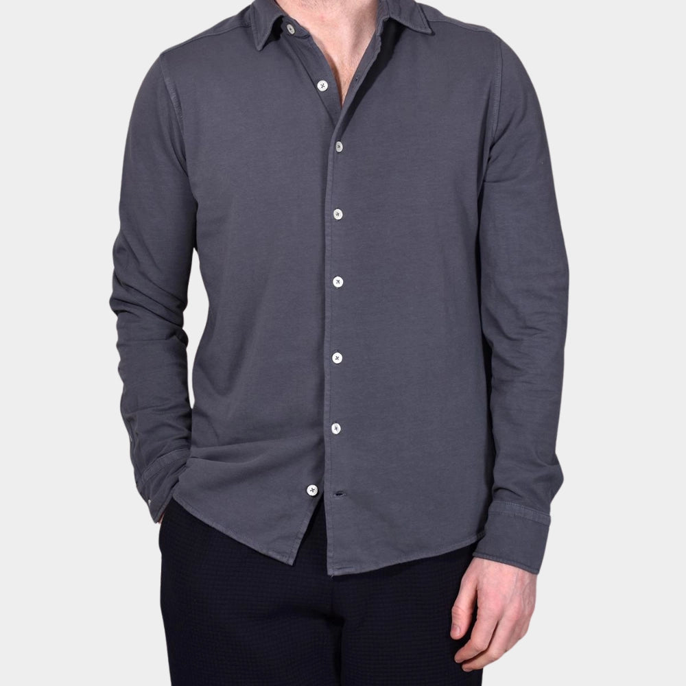 Jersey Stretch Shirt - Dark Grey - Hugo Sthlm