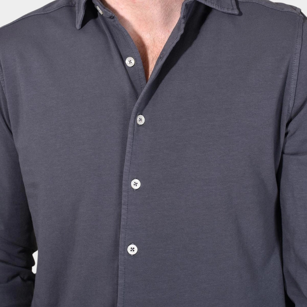 Jersey Stretch Shirt - Dark Grey - Hugo Sthlm