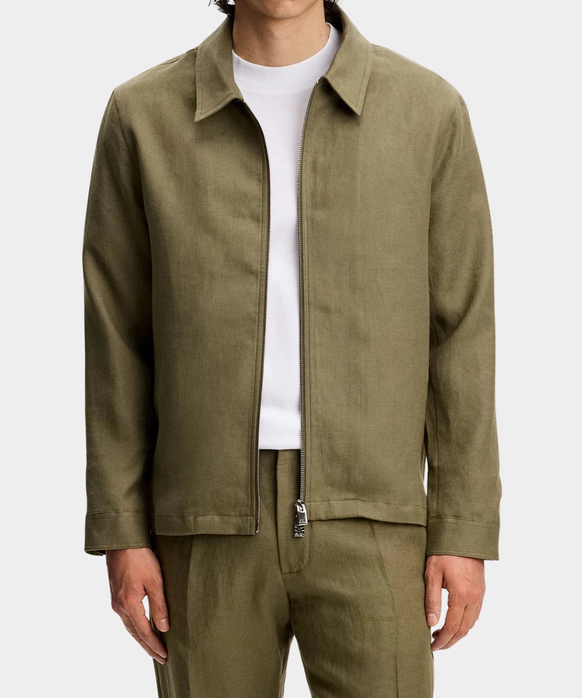 Julius Drape Linen Overshirt - Kalamata - Hugo Sthlm