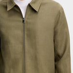 Julius Drape Linen Overshirt - Kalamata - Hugo Sthlm