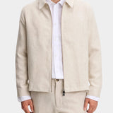 Julius Drape Linen Overshirt - Moonbeam - Hugo Sthlm