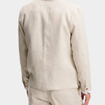 Julius Drape Linen Overshirt - Moonbeam - Hugo Sthlm