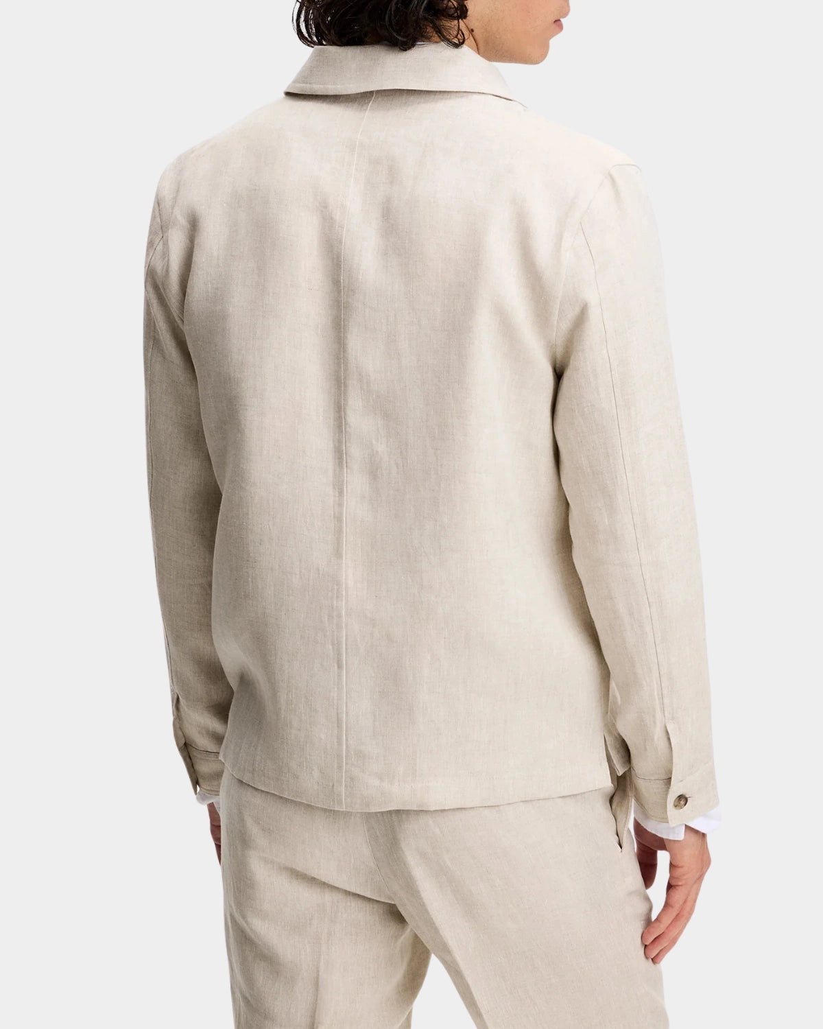Julius Drape Linen Overshirt - Moonbeam - Hugo Sthlm