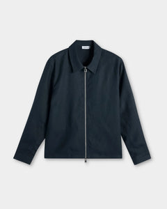 Julius Drape Linen Overshirt - JL Navy - Hugo Sthlm