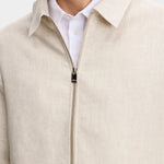Julius Drape Linen Overshirt - Moonbeam - Hugo Sthlm