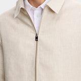 Julius Drape Linen Overshirt - Moonbeam - Hugo Sthlm