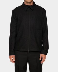 Julius Cash Flannel Overshirt - Darl Grey Melange - Hugo Sthlm