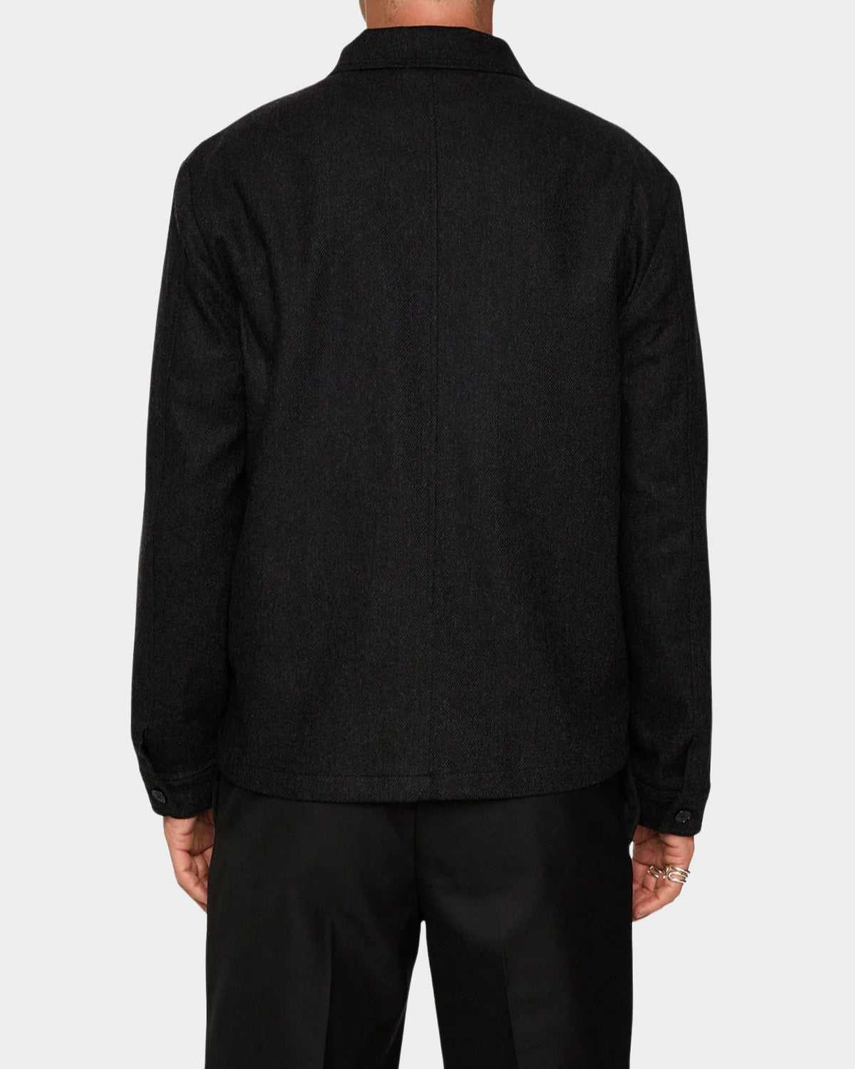 Julius Cash Flannel Overshirt - Darl Grey Melange - Hugo Sthlm