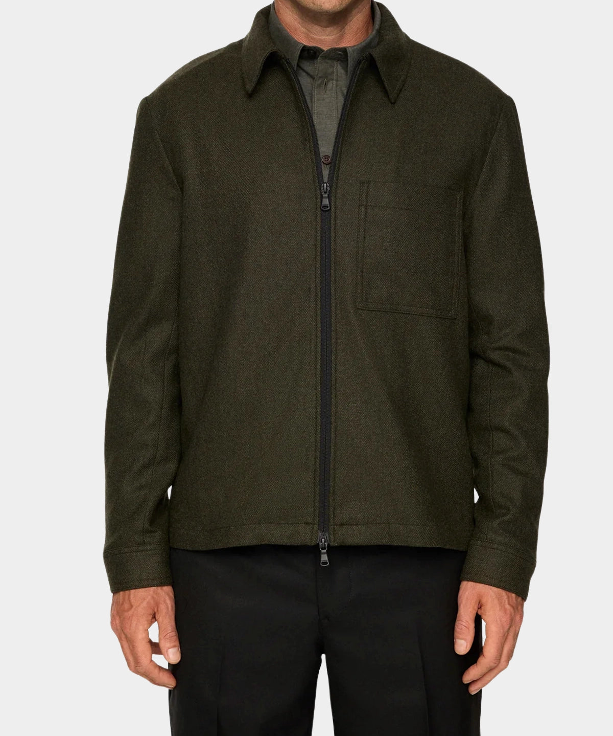 Julius Cash Flannel Overshirt - Forset Green - Hugo Sthlm