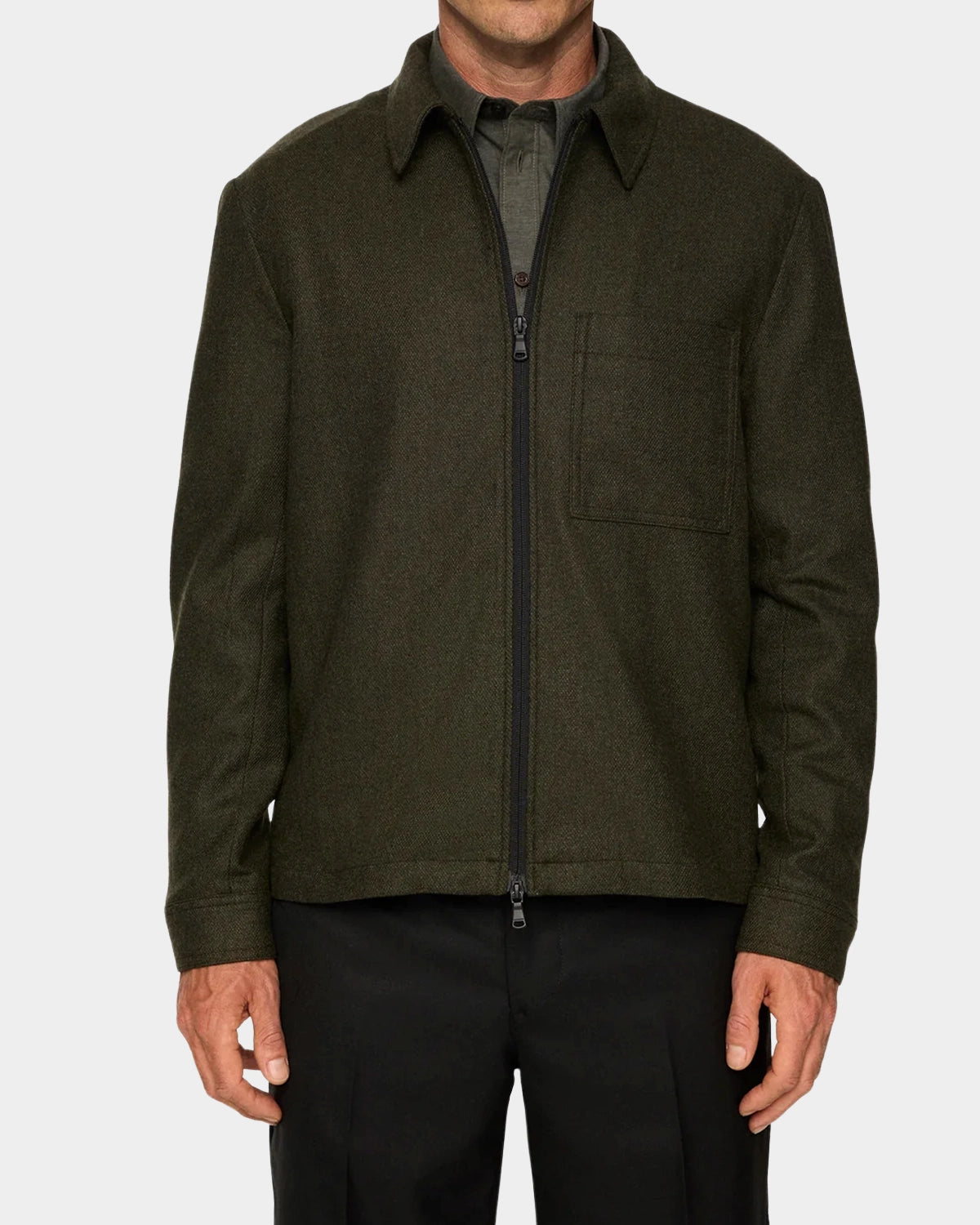 Julius Cash Flannel Overshirt - Forset Green - Hugo Sthlm