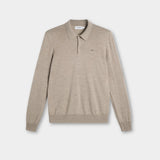 Kai Knitted Merino Polo - Brindle Melange