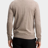 Kai Knitted Merino Polo - Brindle Melange