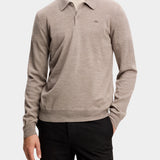 Kai Knitted Merino Polo - Brindle Melange
