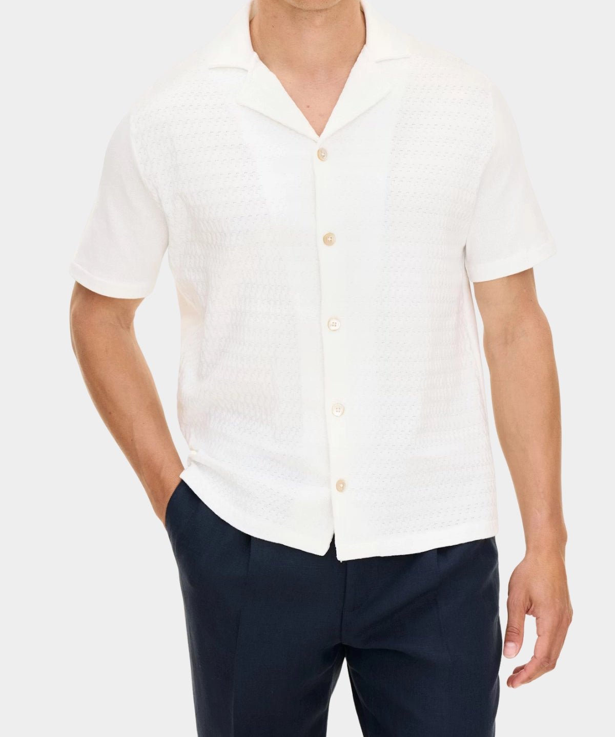 Kirk Knitted Shirt - White - Hugo Sthlm