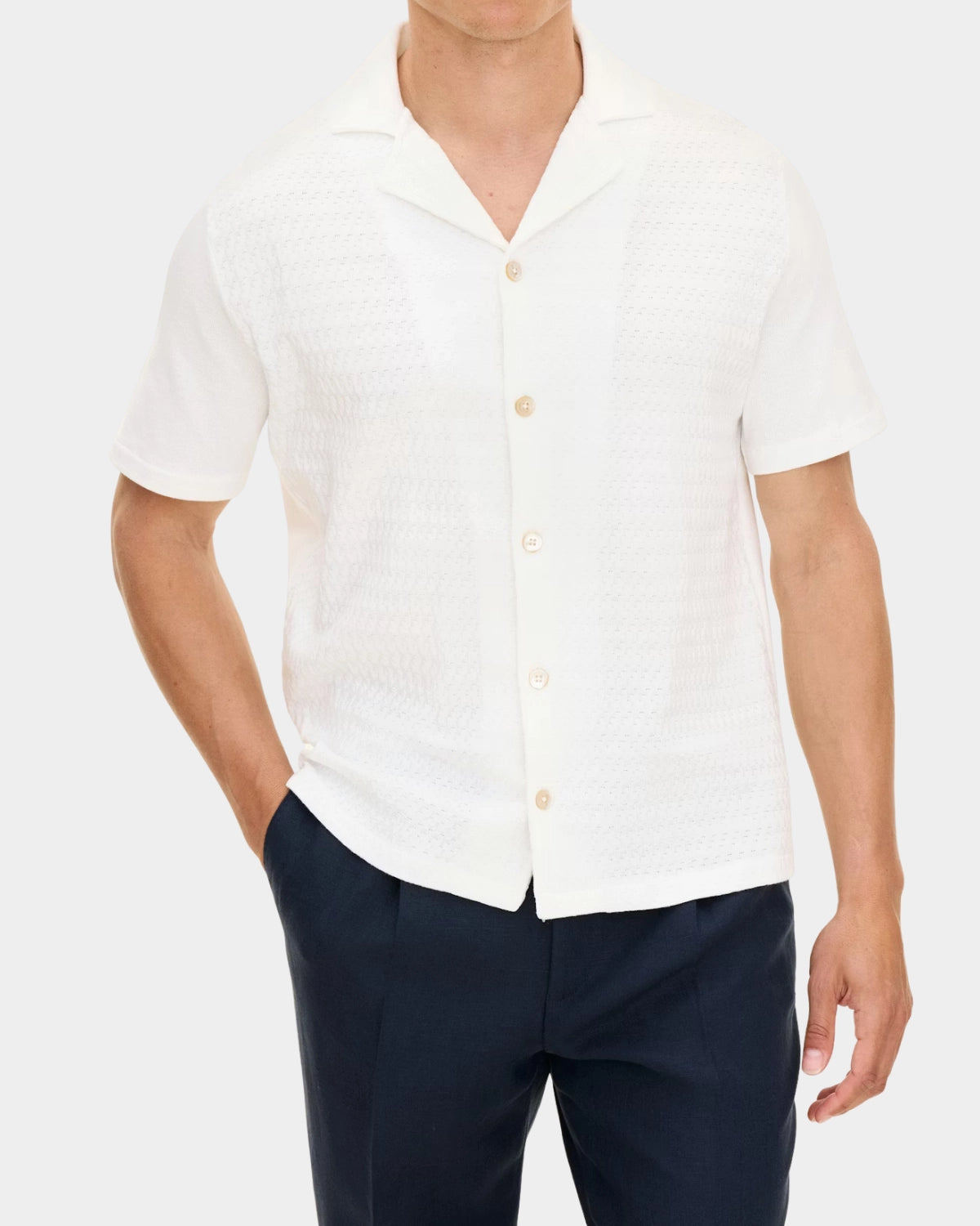 Kirk Knitted Shirt - White - Hugo Sthlm