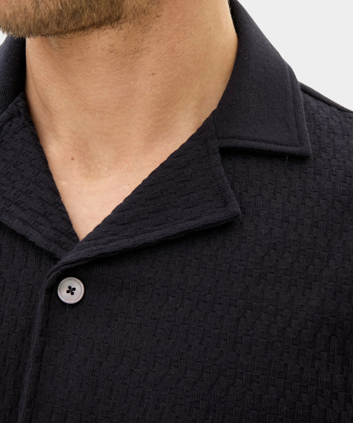 Kirk Knitted Shirt - Night Blue - Hugo Sthlm