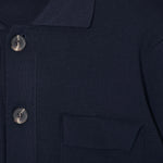 Knitted Overshirt - Navy - Hugo Sthlm
