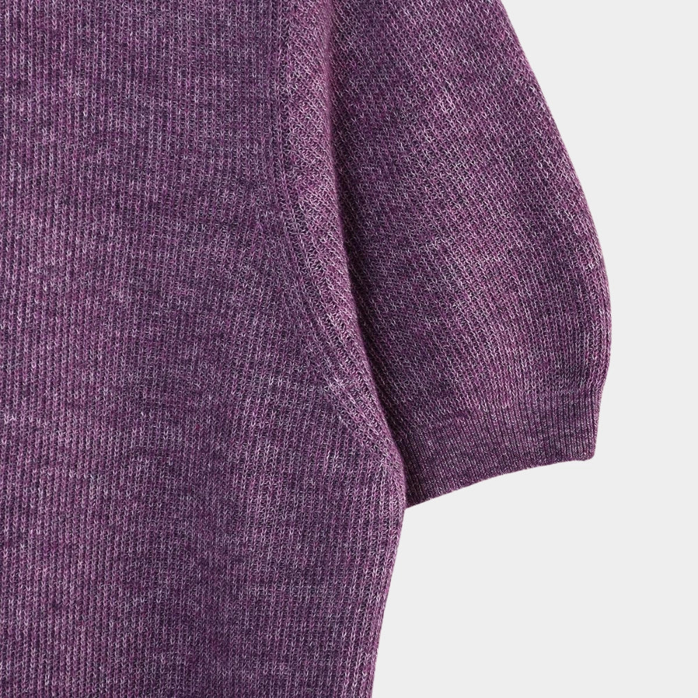 Knitted SS Polo - Purple - Hugo Sthlm