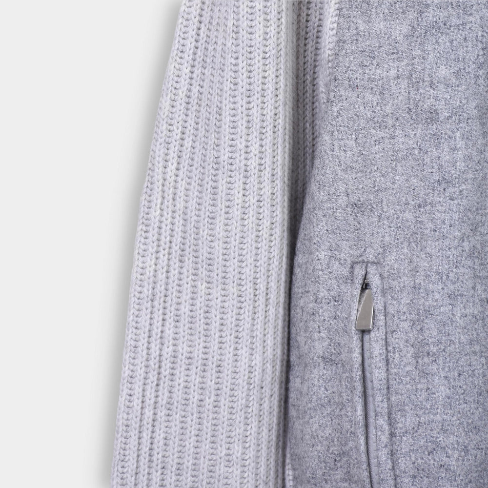 Knitted Wool Jacket - Light Grey - Hugo Sthlm