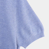 Knitted SS Polo - L Blue - Hugo Sthlm