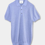 Knitted SS Polo - L Blue - Hugo Sthlm