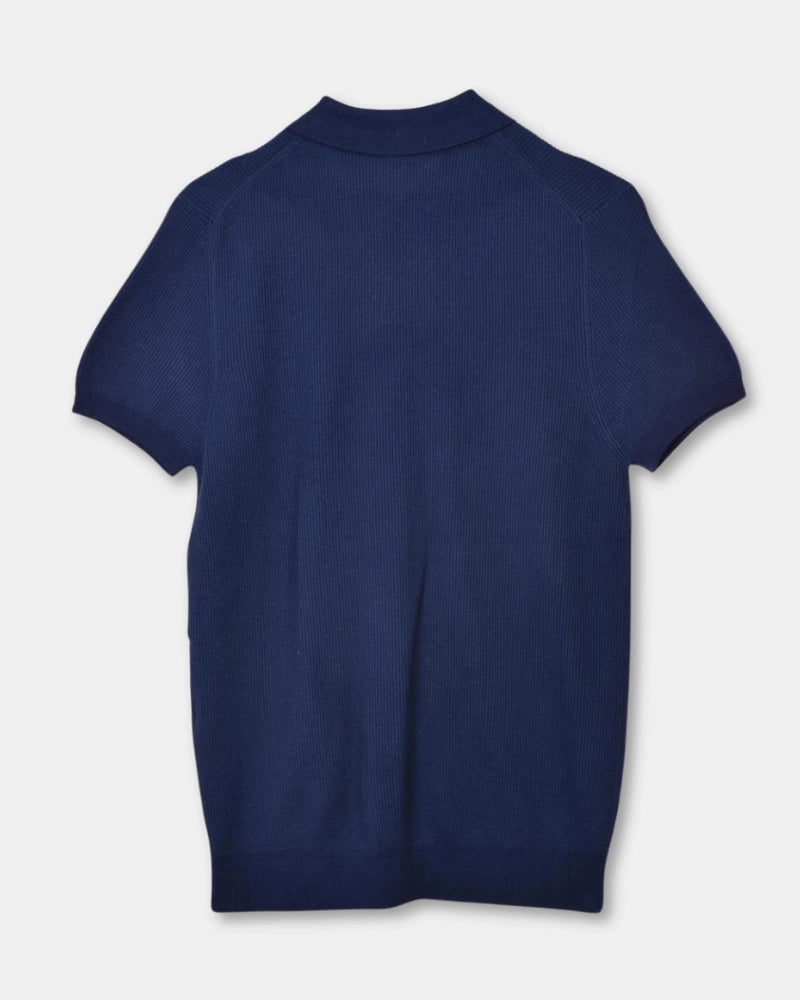 Knitted SS Polo - Navy - Hugo Sthlm