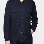 Knitted Overshirt Pocket Chest - Navy - Hugo Sthlm