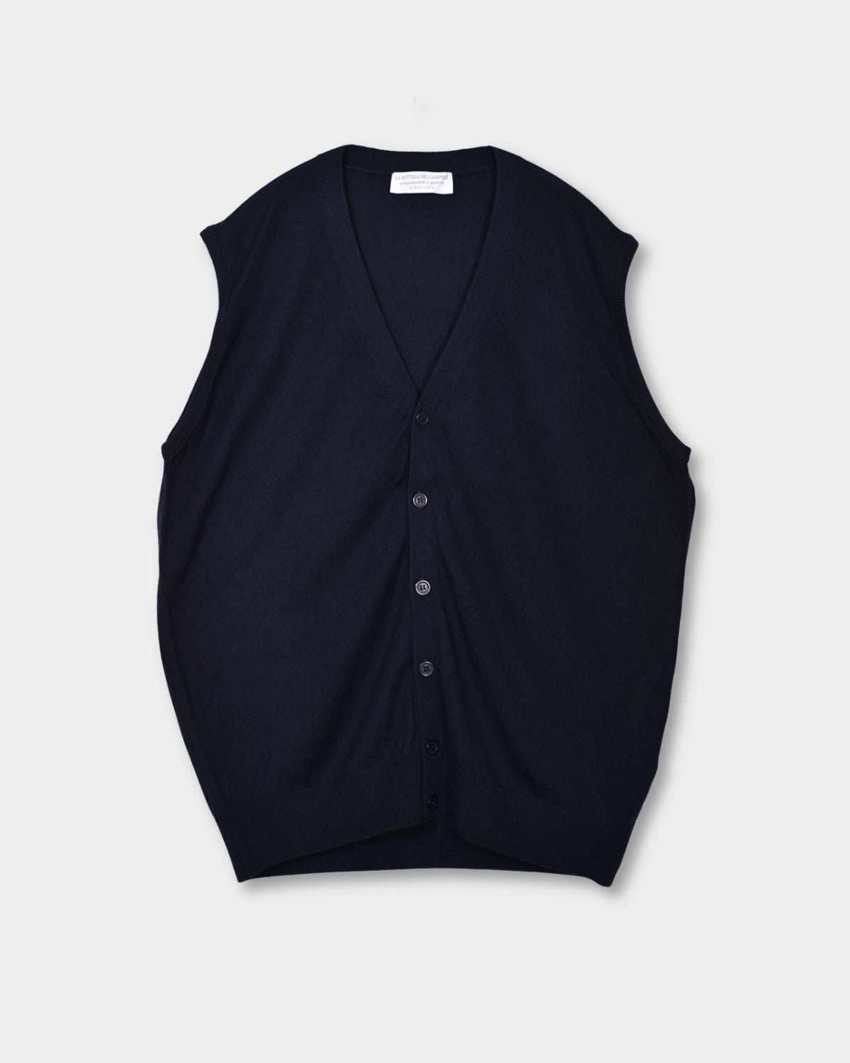 Knitted Vest Merino - Navy - Hugo Sthlm