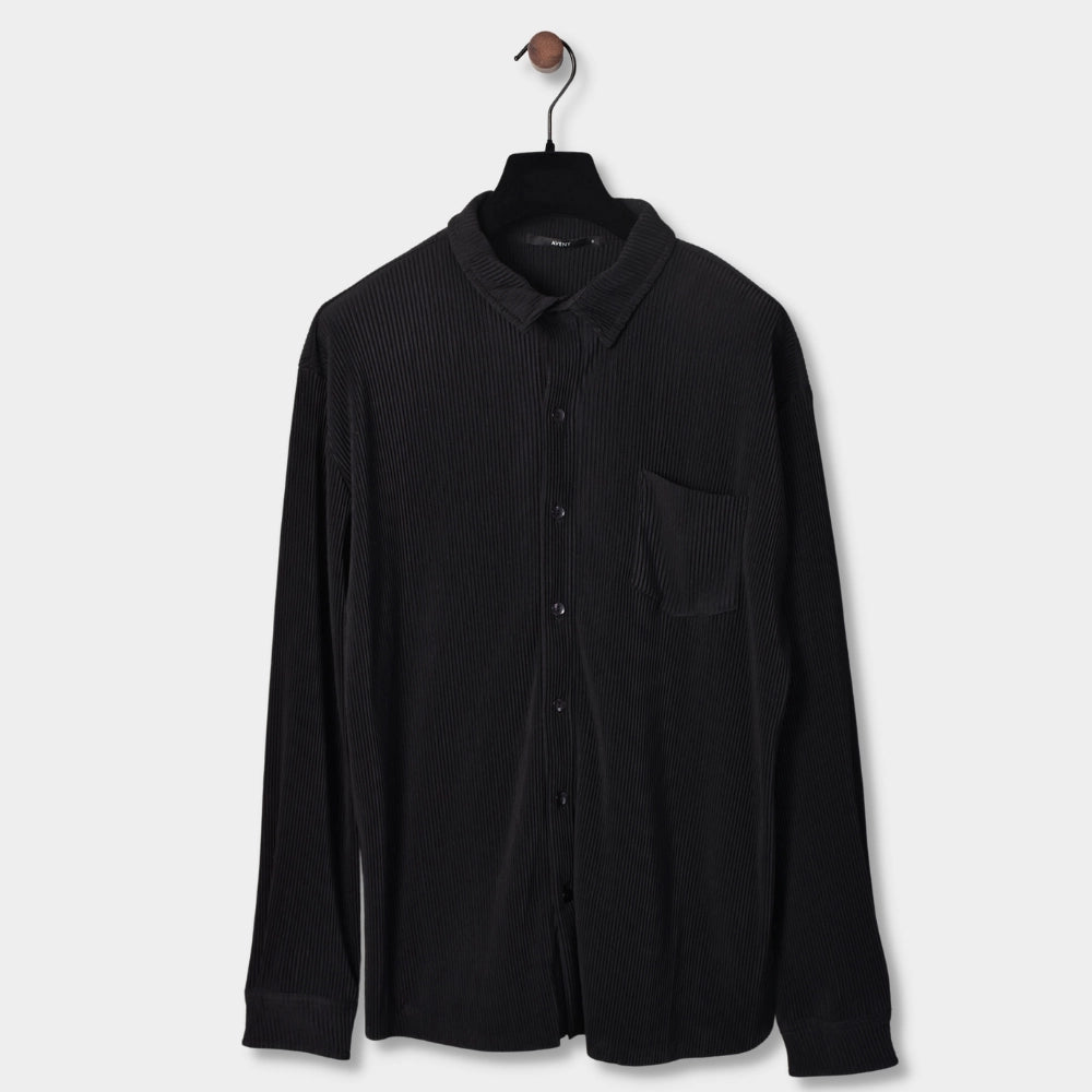 Lincoln Plisse Shirt - Black - Hugo Sthlm
